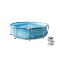 Бассейн каркасный 28208 (1шт/ящ) INTEX, 305-76 см, 4485 л, с 220V фильтр-насос, в коробке