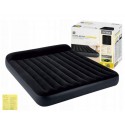 Велюр матрас 64144 (2шт/ящ) INTEX 182-203-25см, до 272кг, подголовник, черный, в коробке.