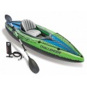 Човен 68305 (2шт/ящ) INTEX, CHALLENGER K1 KAYAK 274-76-33 см, до 100 кг, весло, насос, в коробці
