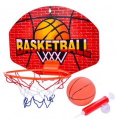 Баскетбольное кольцо MR 1232 щит пластик 34-24 см, кольцо пластик 21 см, сетка, мяч, насос, в пакете