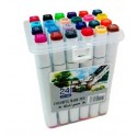 Фломастеры 10763-2-24 № 24-COLOR-W, Touch, Скетч маркеры 24 цвета, в боксе