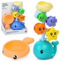 Игра для купания 9927 водопад, 26см, кит, морские обитатели, присоски, емкость, 2 цвета